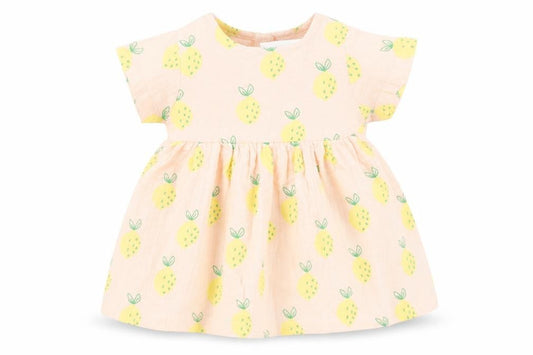 Marks and Spencer Girls Pink Geometric Cotton A-Line Size 3-6 Months Crew Neck Button
