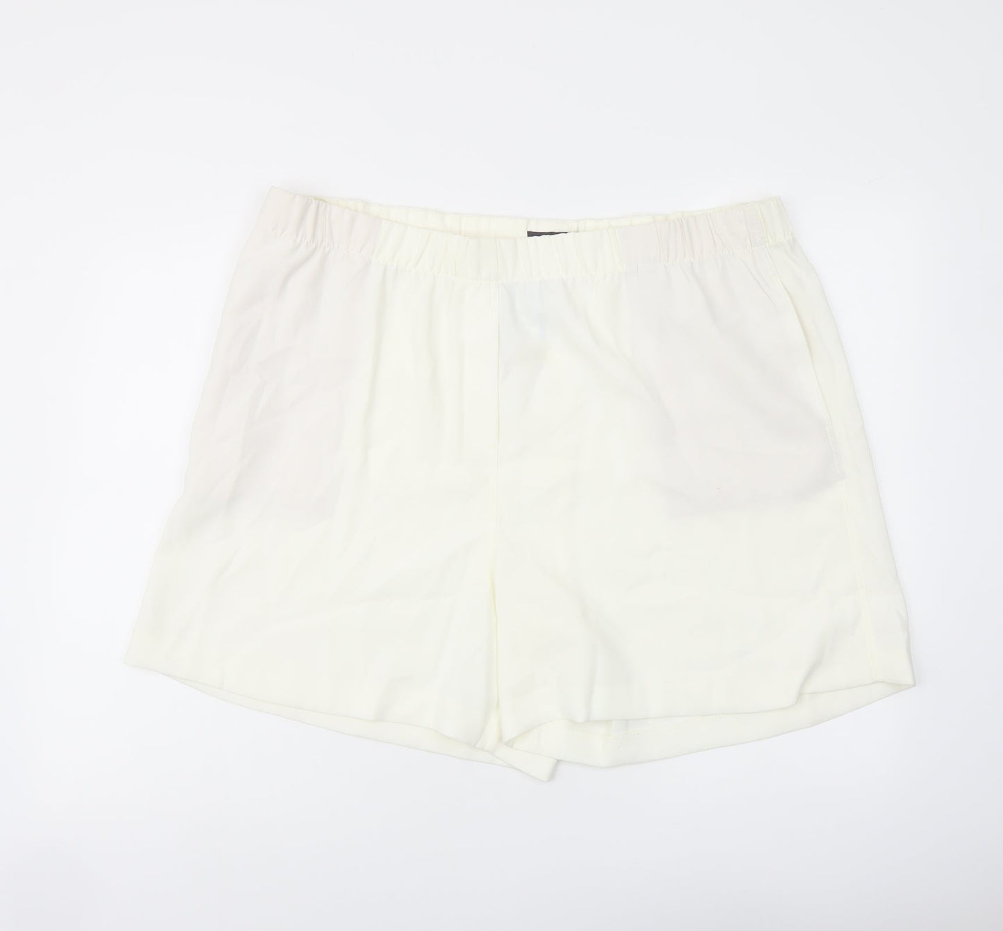 Marks and Spencer Womens Ivory Polyester Basic Shorts Size 22 L6 in Regular Pull On