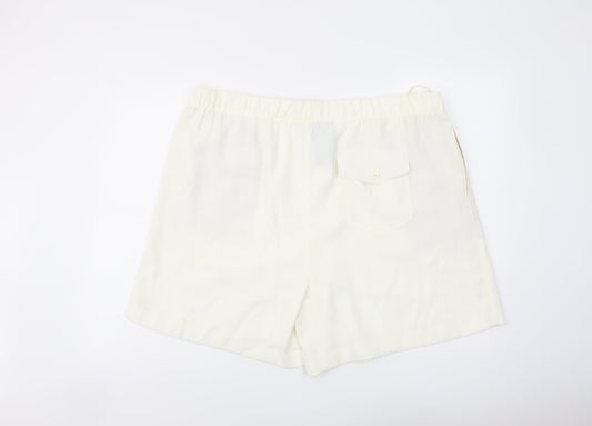 Marks and Spencer Womens Ivory Polyester Basic Shorts Size 22 L6 in Regular Pull On