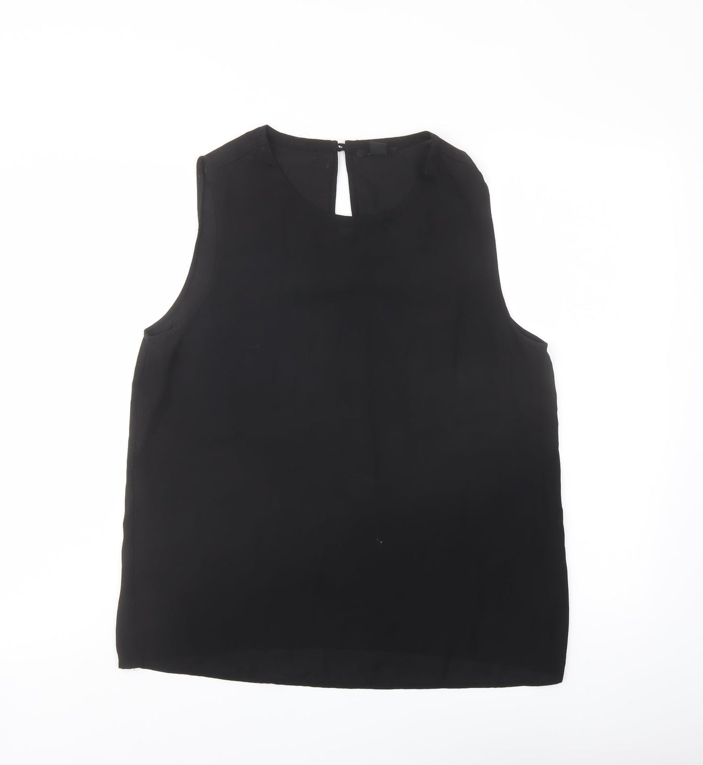 FOREVER 21 Womens Black Polyester Basic Tank Size M Round Neck