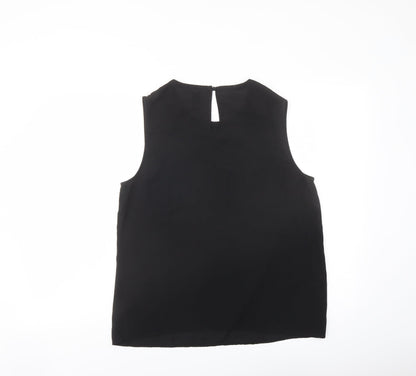 FOREVER 21 Womens Black Polyester Basic Tank Size M Round Neck