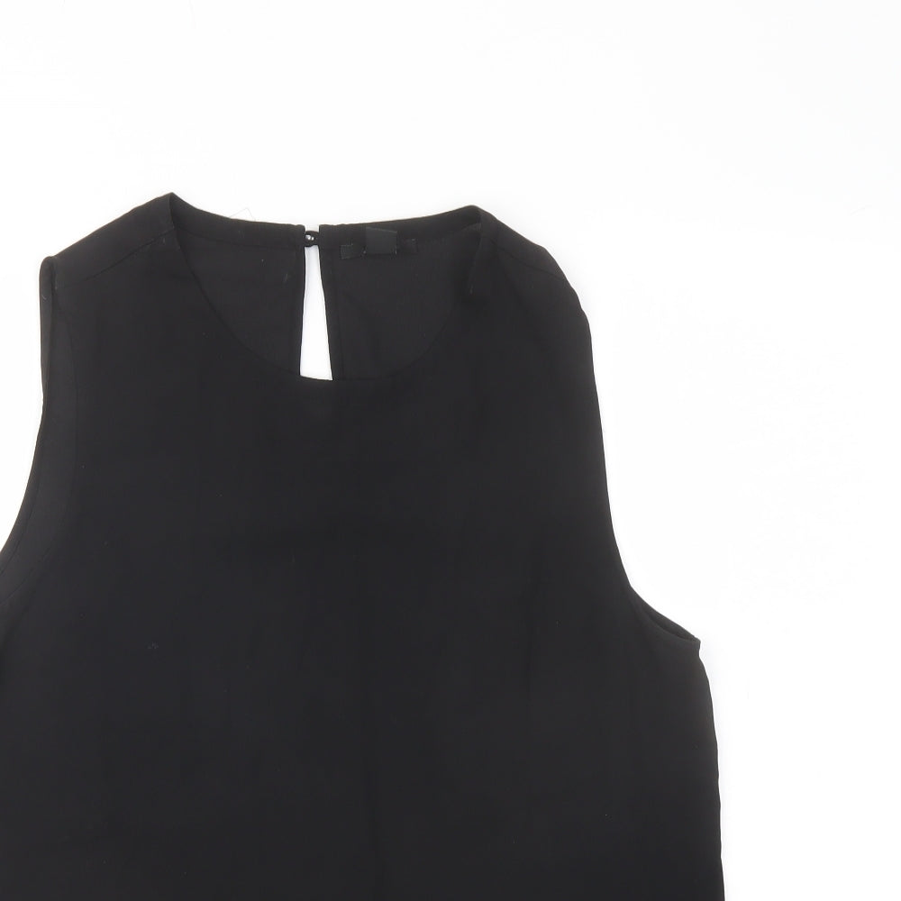 FOREVER 21 Womens Black Polyester Basic Tank Size M Round Neck