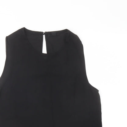 FOREVER 21 Womens Black Polyester Basic Tank Size M Round Neck