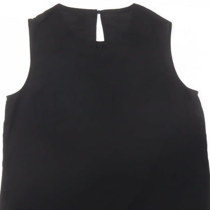 FOREVER 21 Womens Black Polyester Basic Tank Size M Round Neck