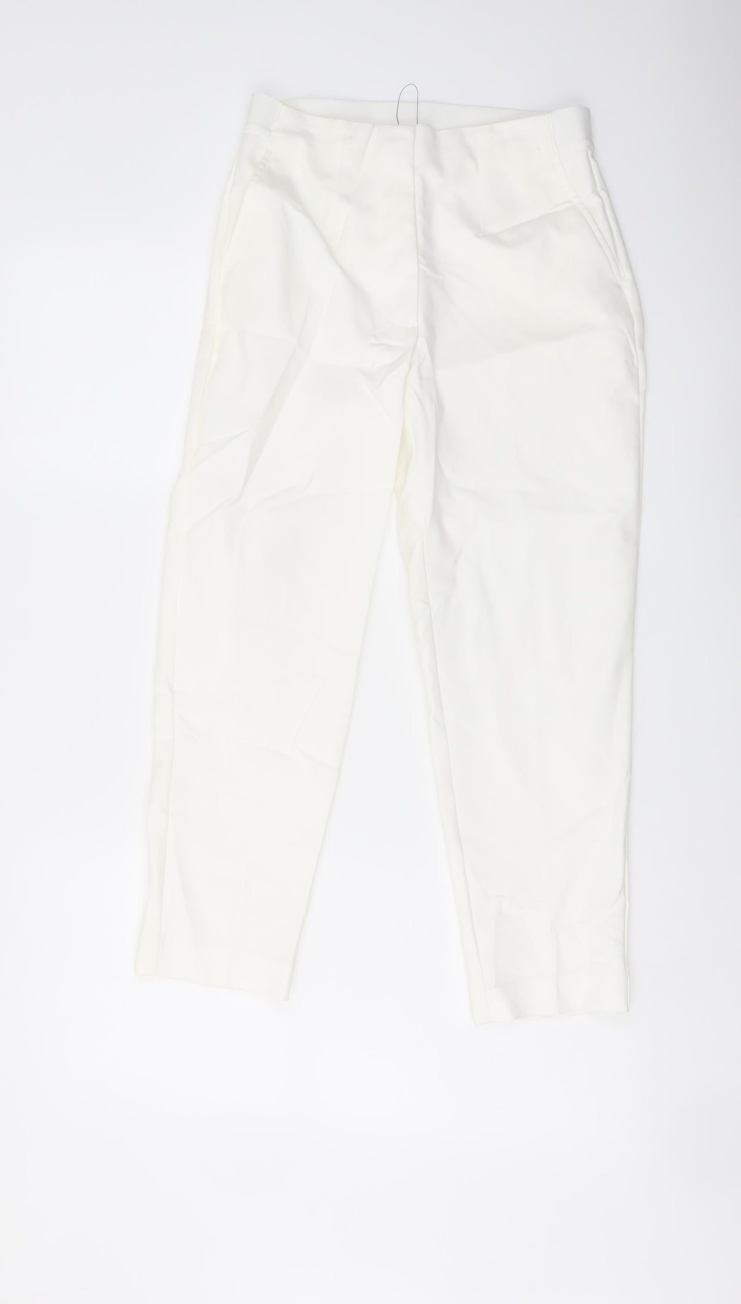 Womens UK Size 8 Marks and Spencer Regular Fit Carrot Ivory Trousers