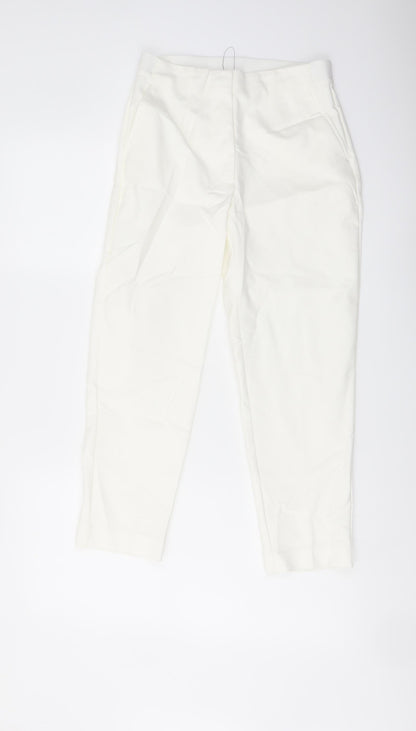 Womens UK Size 8 Marks and Spencer Regular Fit Carrot Ivory Trousers