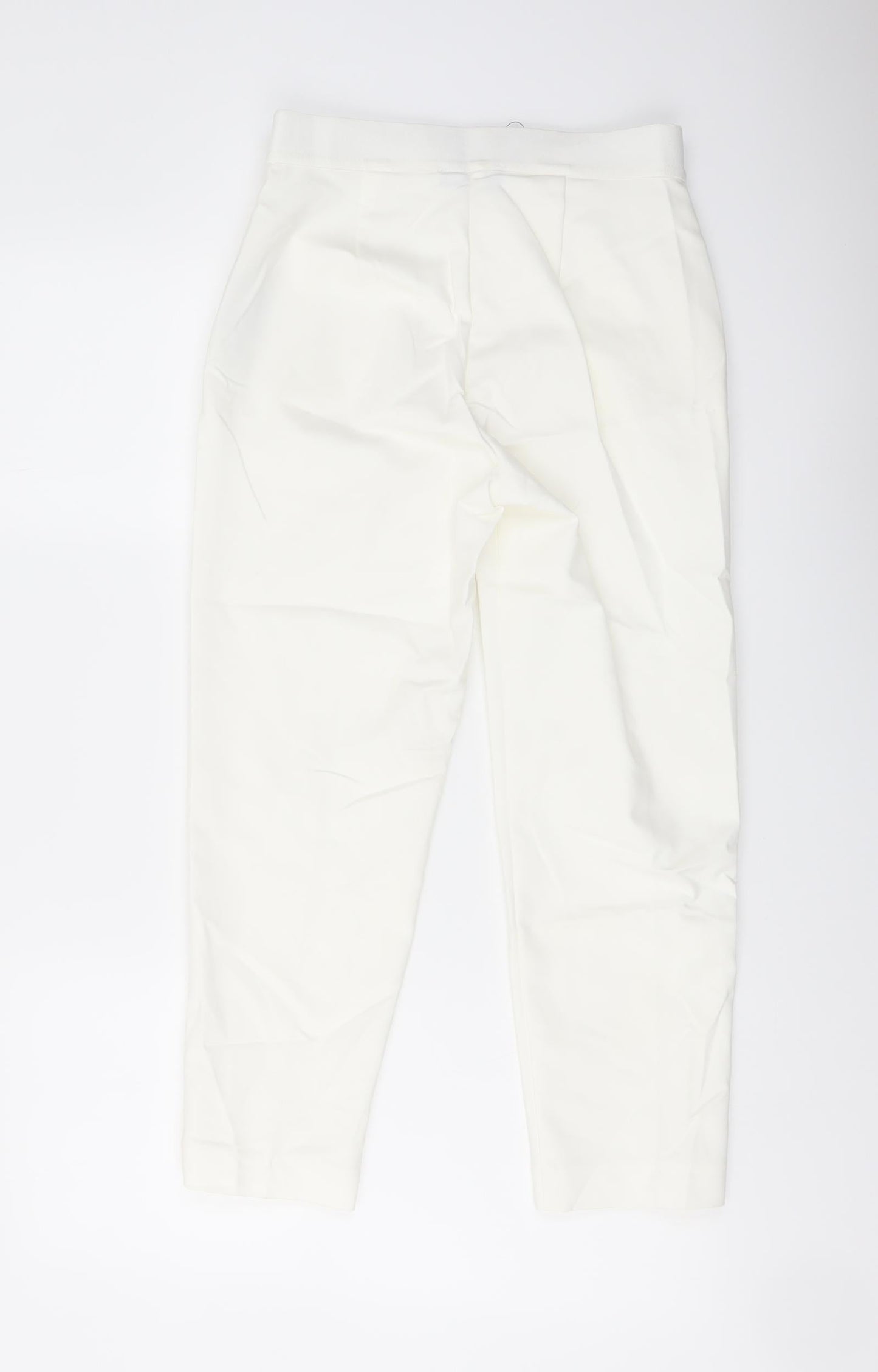 Womens UK Size 8 Marks and Spencer Regular Fit Carrot Ivory Trousers