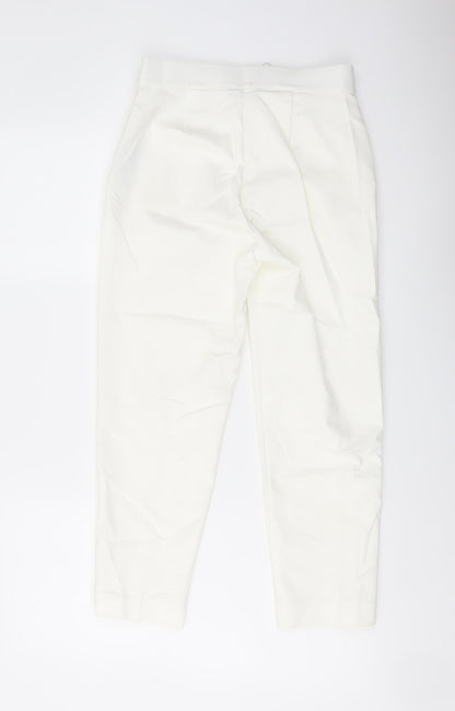 Womens UK Size 8 Marks and Spencer Regular Fit Carrot Ivory Trousers