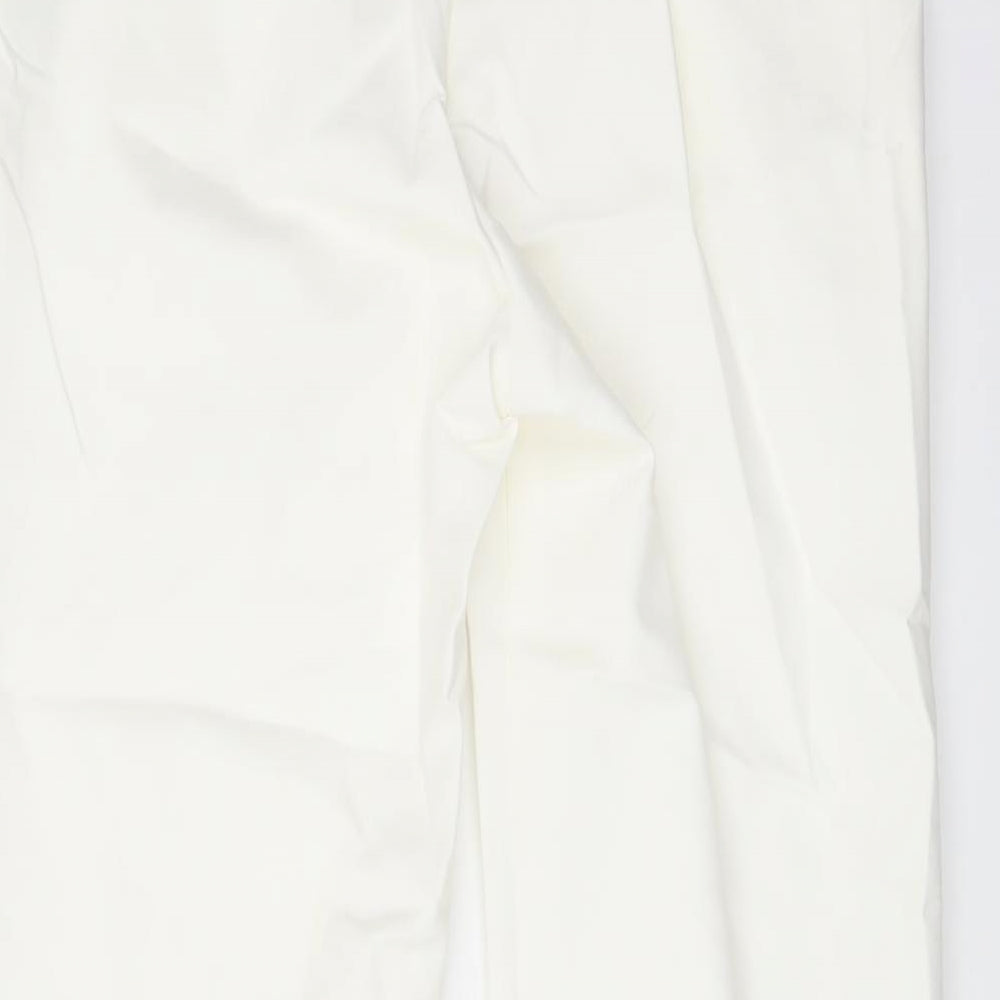 Womens UK Size 8 Marks and Spencer Regular Fit Carrot Ivory Trousers