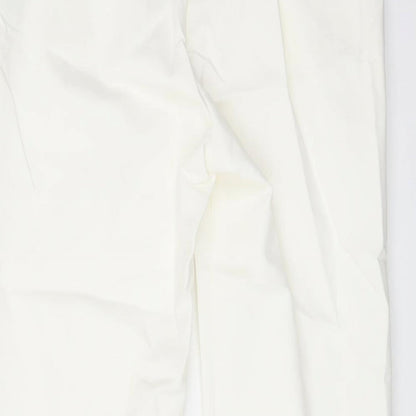 Womens UK Size 8 Marks and Spencer Regular Fit Carrot Ivory Trousers