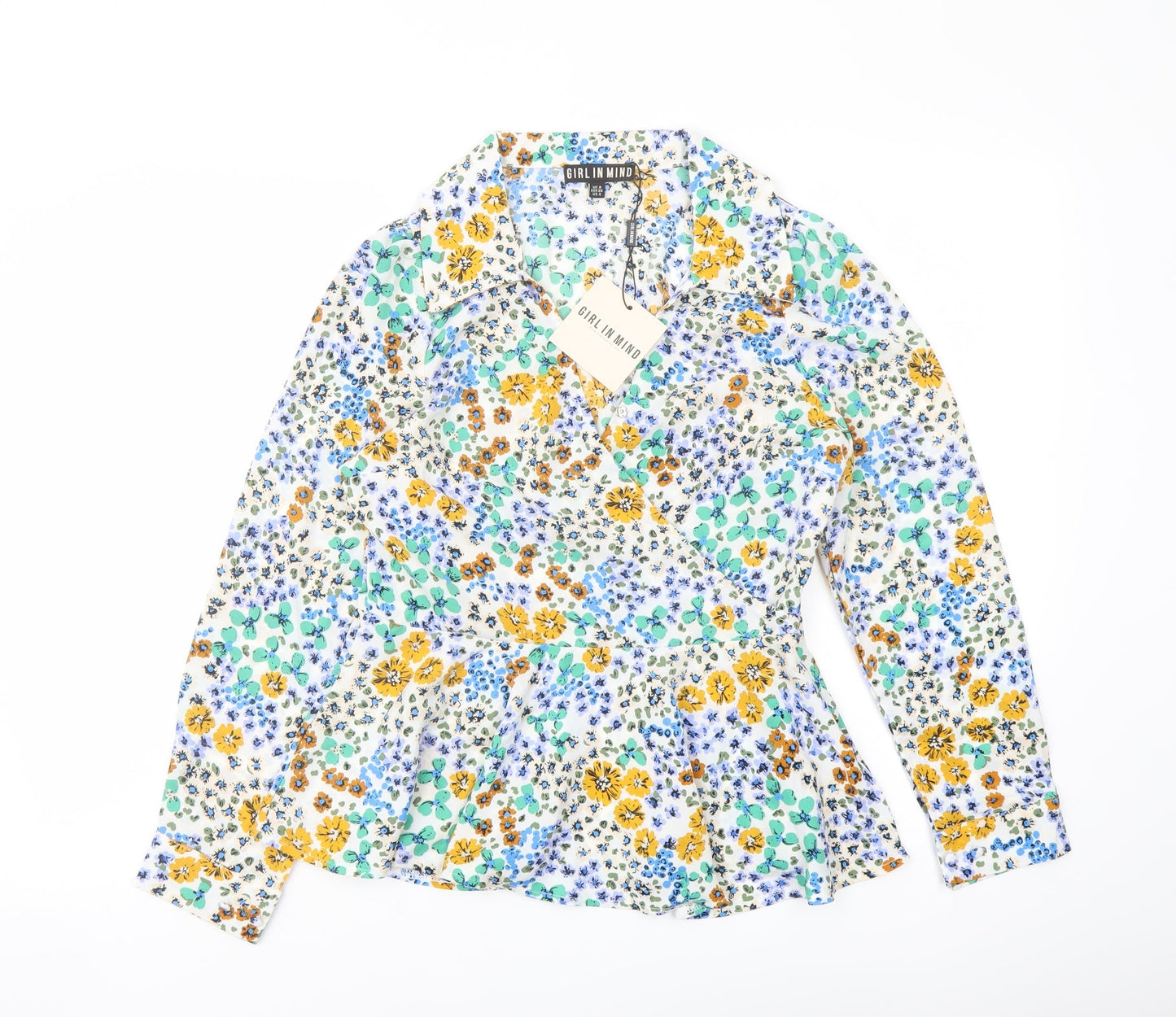 Womens UK Size 8 Girl in Mind Multicoloured Basic Blouse