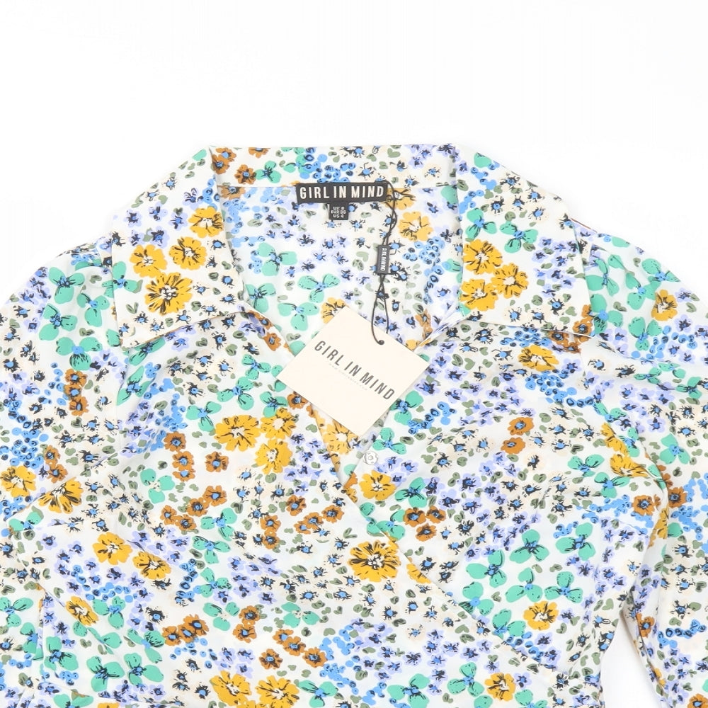 Womens UK Size 8 Girl in Mind Multicoloured Basic Blouse