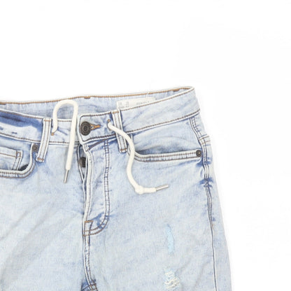 Denim & Co. Mens Blue Cotton Bermuda Shorts Size 28 in L8 in Regular Button