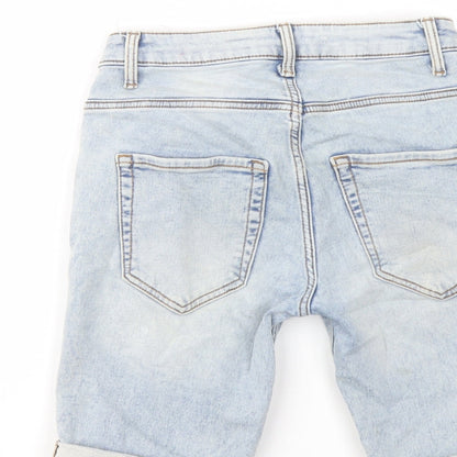 Denim & Co. Mens Blue Cotton Bermuda Shorts Size 28 in L8 in Regular Button