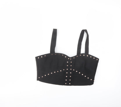 Womens UK Size 12 New Look Black Cropped Tank