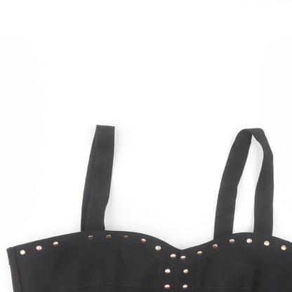 Womens UK Size 12 New Look Black Cropped Tank