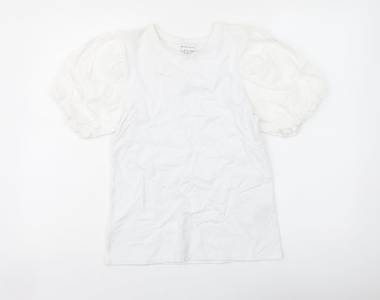 Womens UK Size 8 Warehouse White Basic T-Shirt