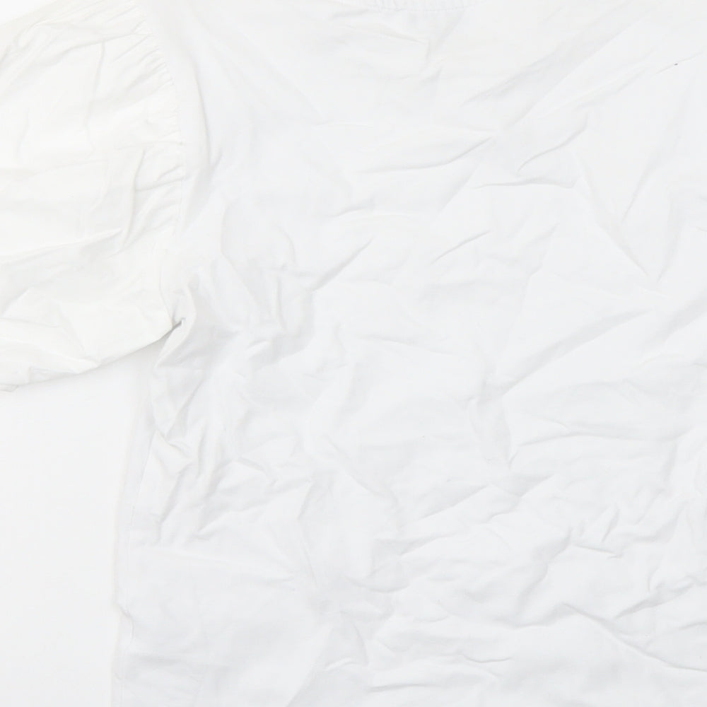 Womens UK Size 8 Warehouse White Basic T-Shirt