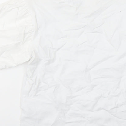 Womens UK Size 8 Warehouse White Basic T-Shirt