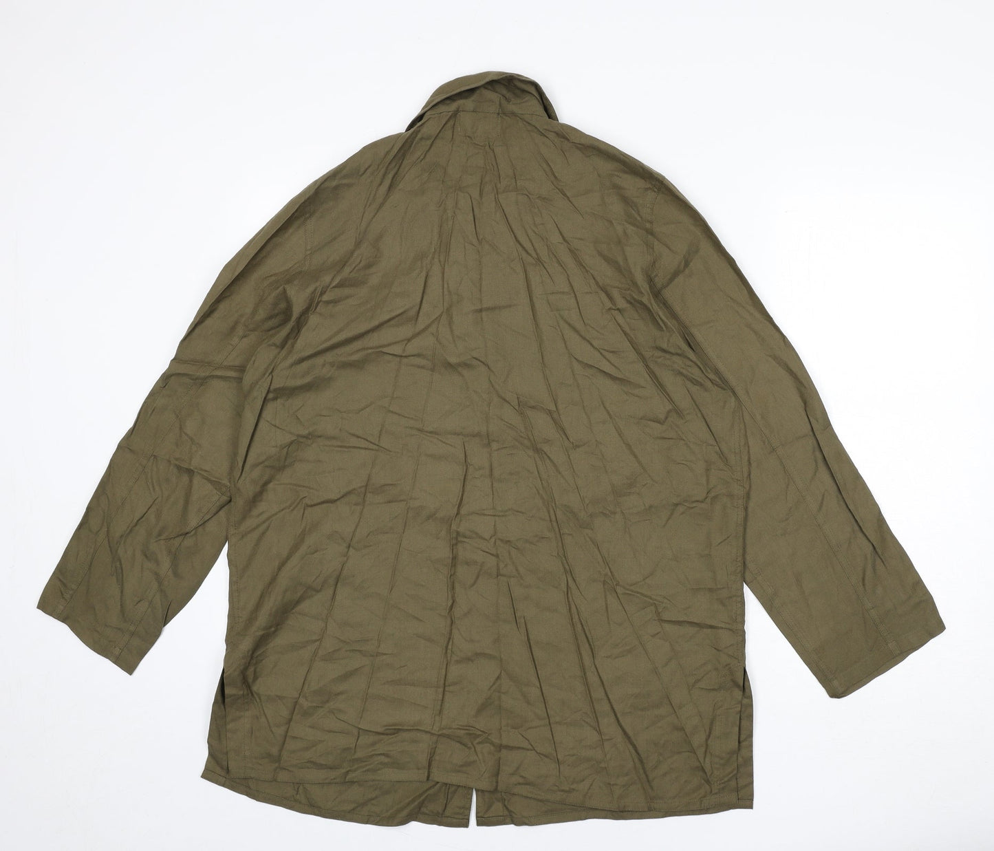 TIGI Womens Green Viscose Basic Button-Up Size 14 Collared - Size 14-16