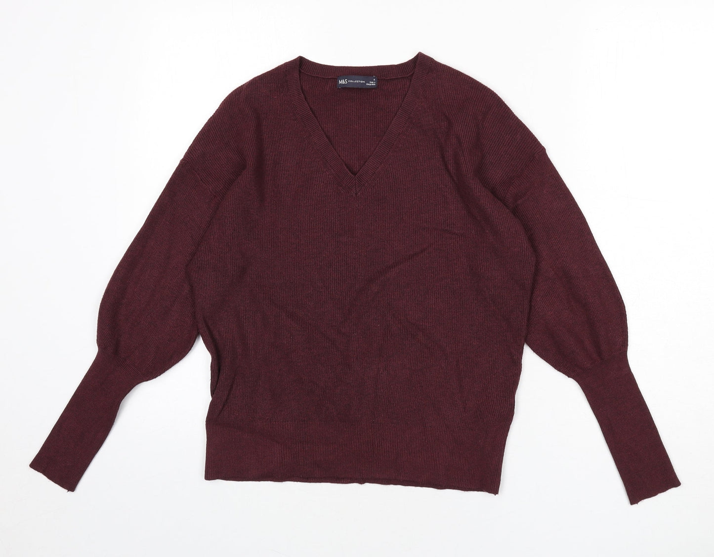 Womens UK Size M Marks and Spencer Red Pullover Jumper