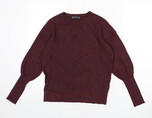 Womens UK Size M Marks and Spencer Red Pullover Jumper