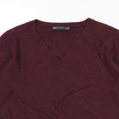 Womens UK Size M Marks and Spencer Red Pullover Jumper
