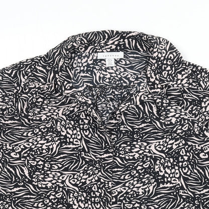 Womens UK Size 10 Topshop Black Basic Button-Up
