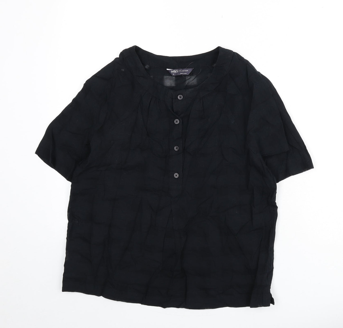 Womens UK Size 6 Marks and Spencer Black Basic Blouse