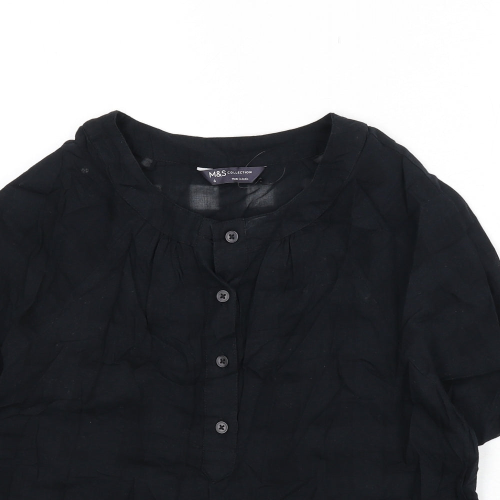 Womens UK Size 6 Marks and Spencer Black Basic Blouse