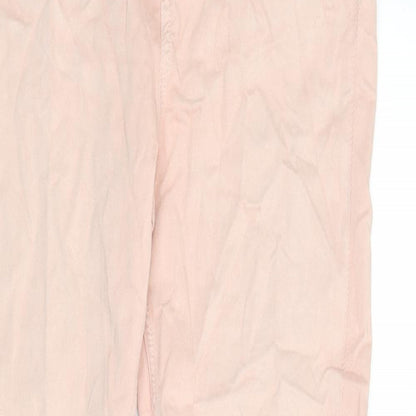 Marks and Spencer Womens Pink Cotton Skinny Jeans Size 10 L28 in Regular Zip