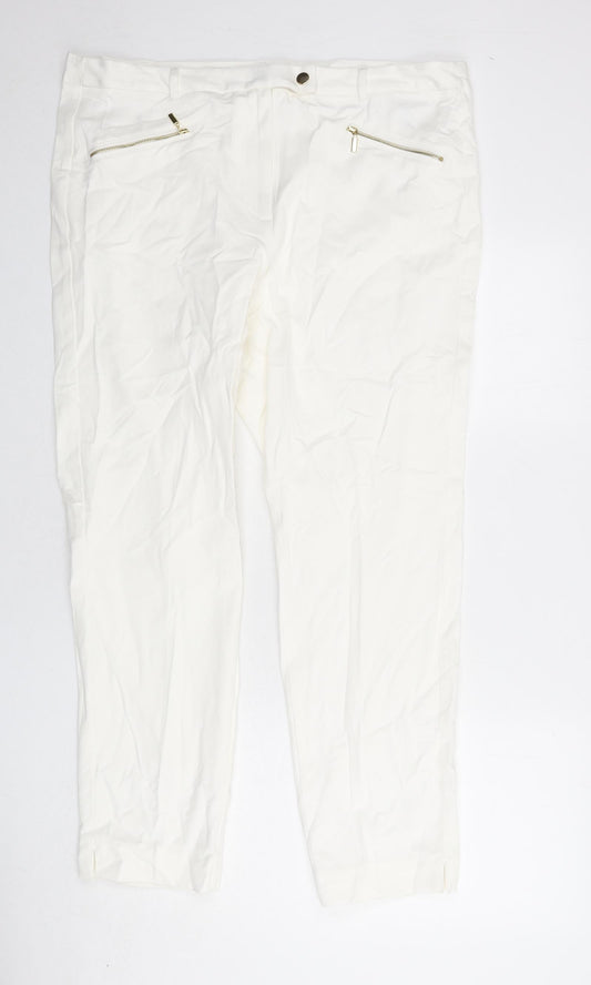 Womens UK Size 20 Marks and Spencer Slim Fit  Ivory Trousers