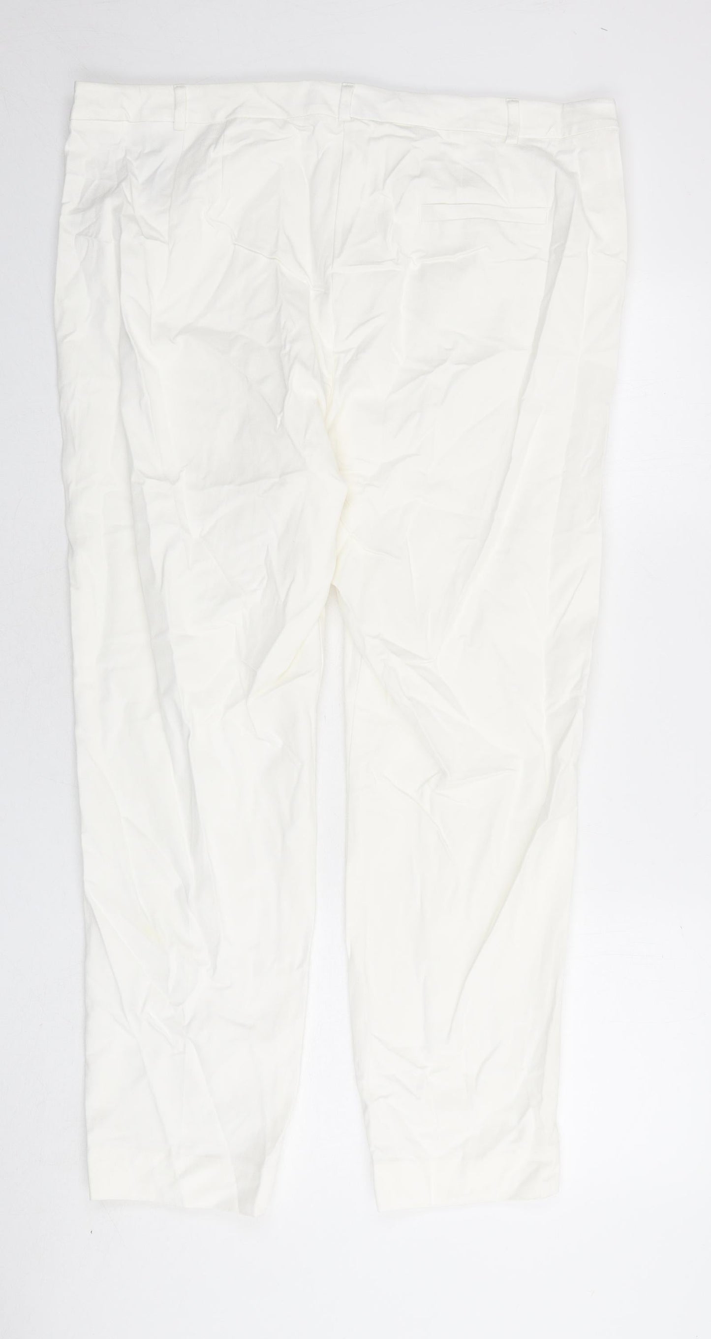 Womens UK Size 20 Marks and Spencer Slim Fit  Ivory Trousers