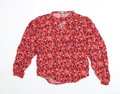 Autograph Womens Multicoloured Floral Viscose Basic Blouse Size 6 V-Neck