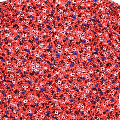 Autograph Womens Multicoloured Floral Viscose Basic Blouse Size 6 V-Neck