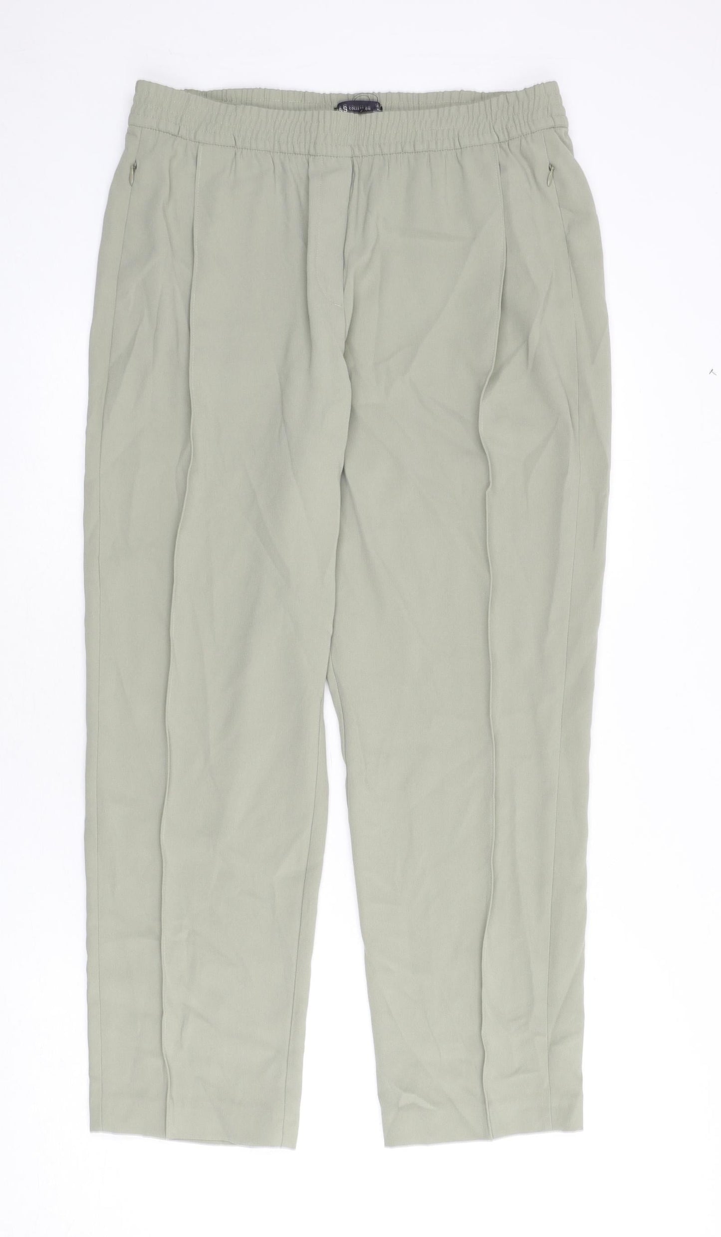 Womens UK Size 14 Marks and Spencer Regular Fit  Green Trousers