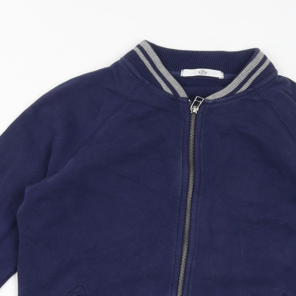 Marks and Spencer Boys Purple Cotton Full Zip Sweatshirt Size 11-12 Years Zip