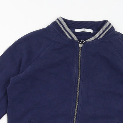 Marks and Spencer Boys Purple Cotton Full Zip Sweatshirt Size 11-12 Years Zip