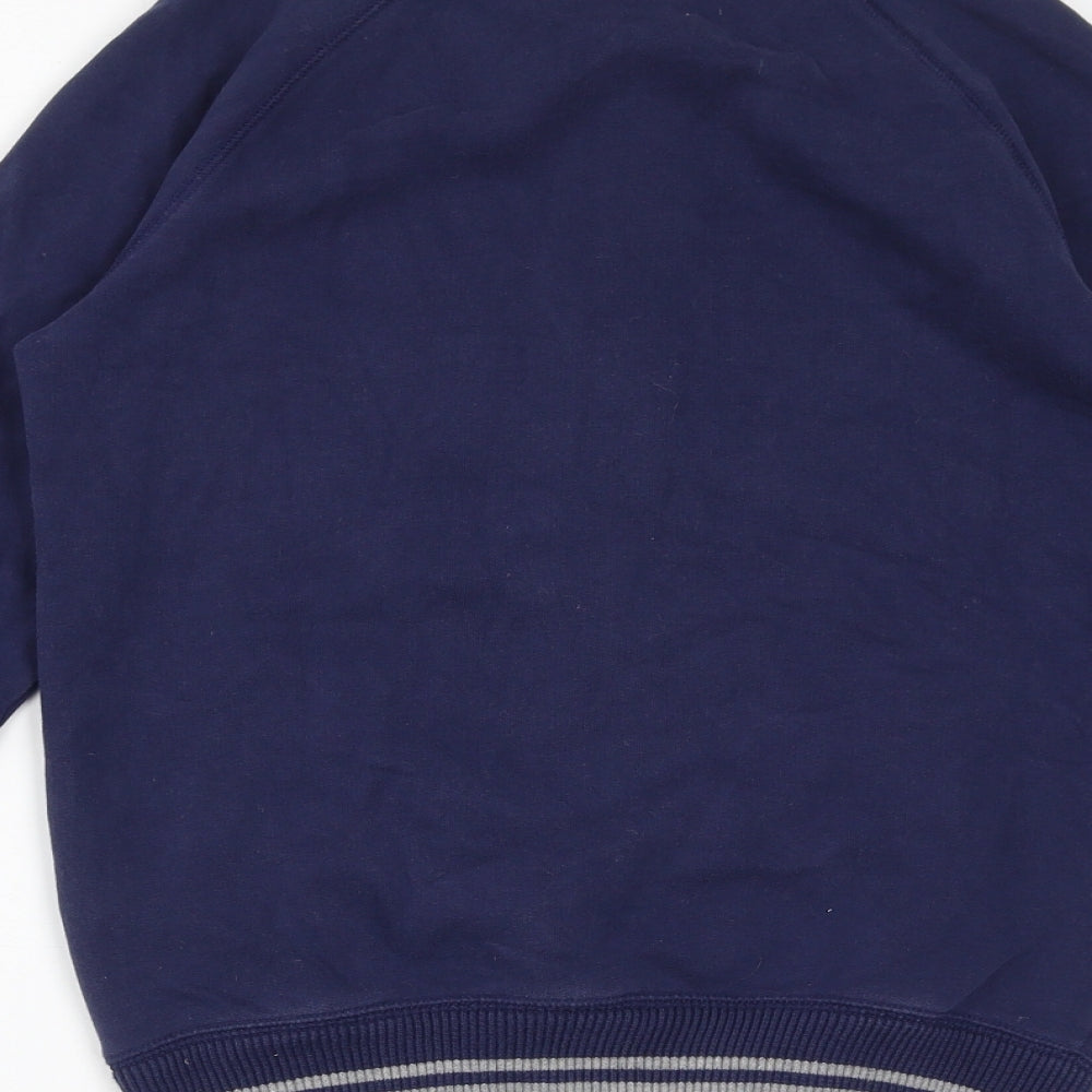 Marks and Spencer Boys Purple Cotton Full Zip Sweatshirt Size 11-12 Years Zip