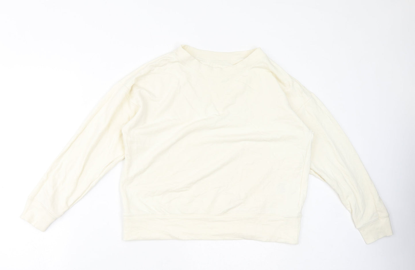 Uniqlo Womens Ivory Cotton Pullover Sweatshirt Size 12 Pullover