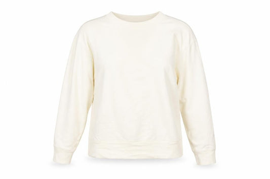Uniqlo Womens Ivory Cotton Pullover Sweatshirt Size 12 Pullover