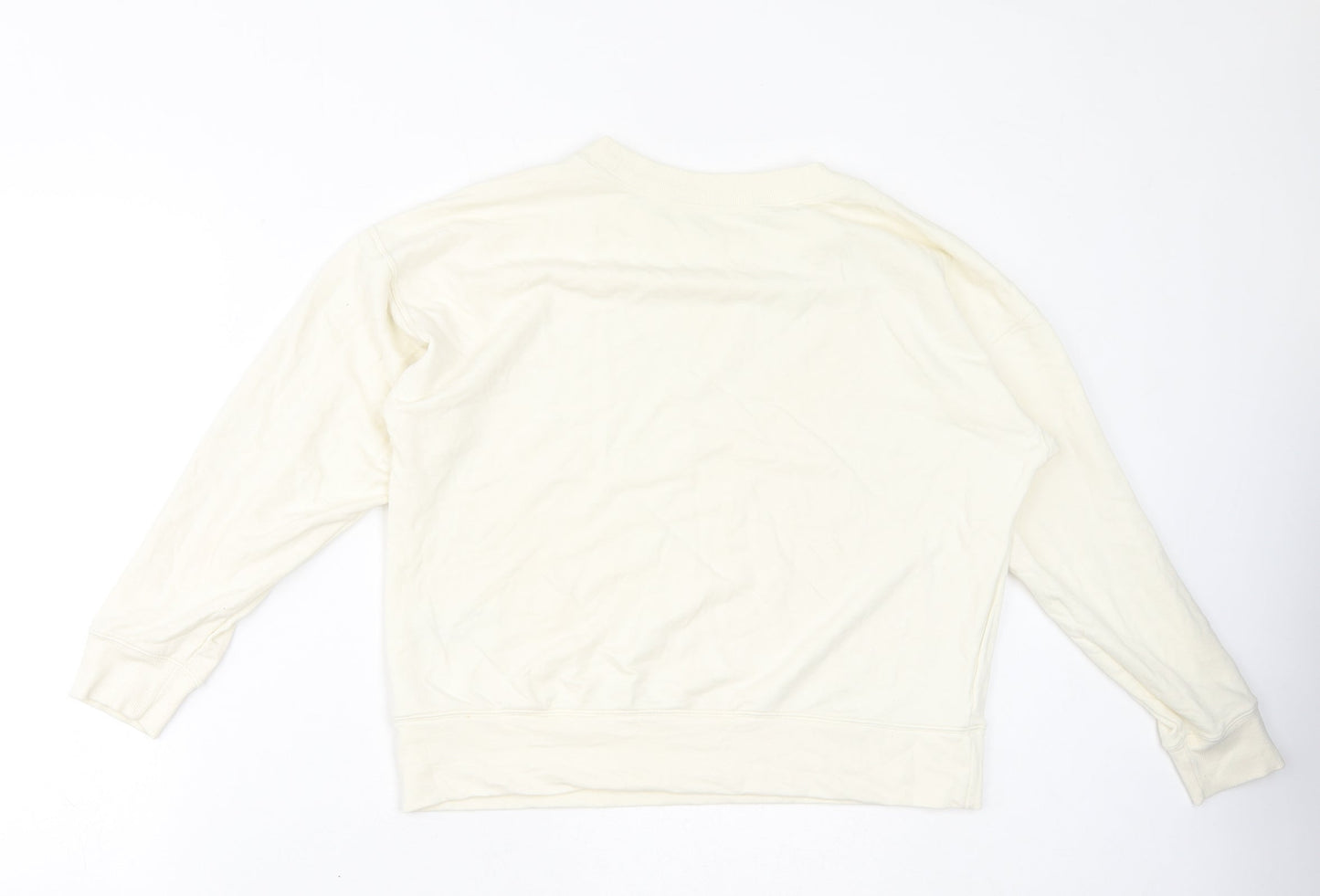 Uniqlo Womens Ivory Cotton Pullover Sweatshirt Size 12 Pullover