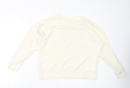 Uniqlo Womens Ivory Cotton Pullover Sweatshirt Size 12 Pullover