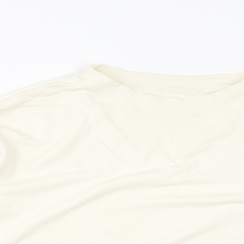 Uniqlo Womens Ivory Cotton Pullover Sweatshirt Size 12 Pullover
