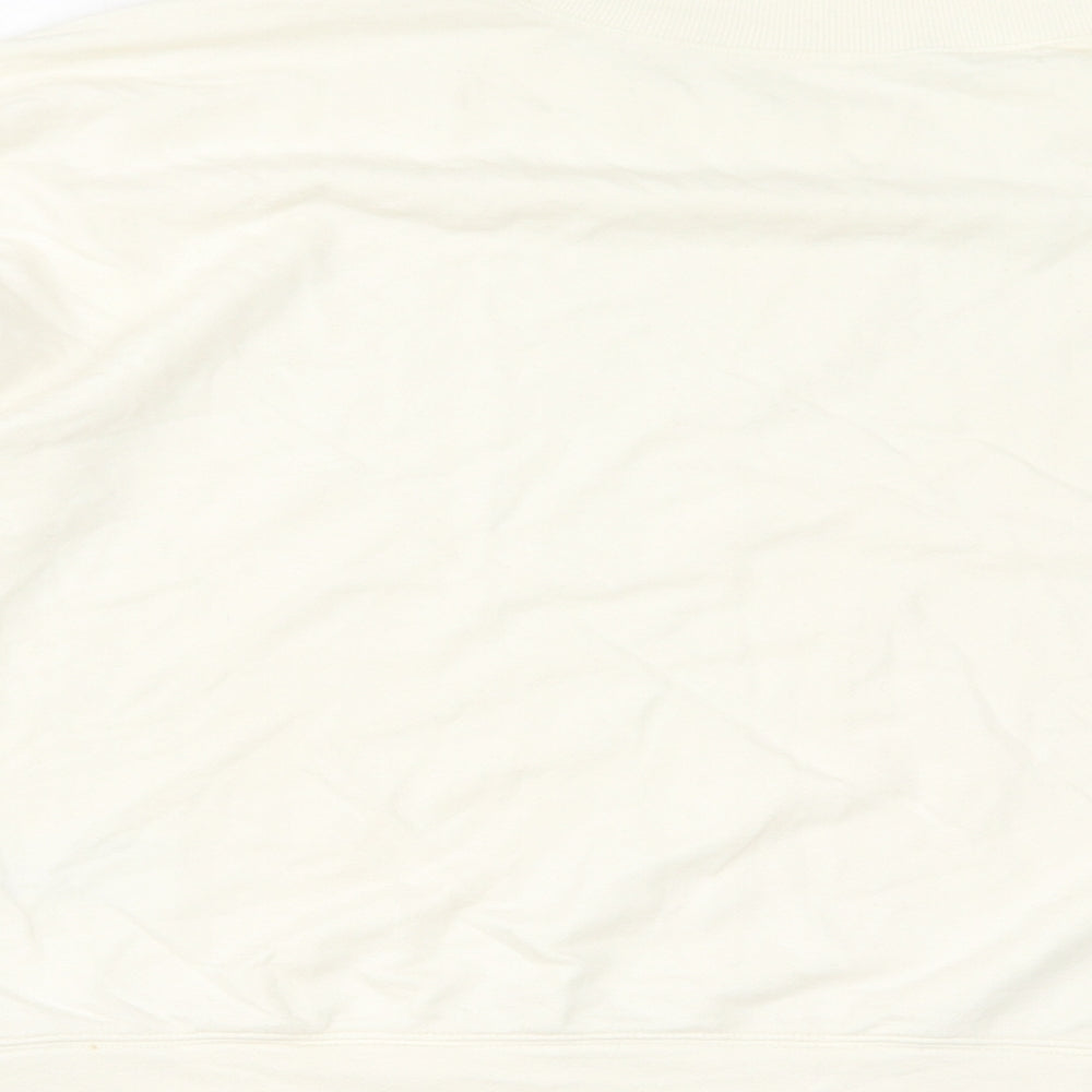 Uniqlo Womens Ivory Cotton Pullover Sweatshirt Size 12 Pullover