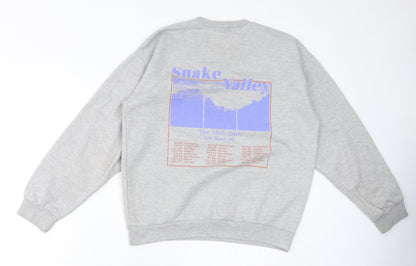 Nasty Gal Womens Grey Cotton Pullover Sweatshirt Size M Pullover - Snake Valley