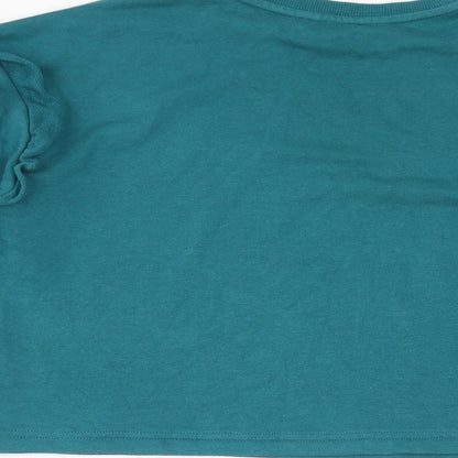 H&M Girls Blue Cotton Pullover Sweatshirt Size 10-11 Years Pullover - Size 10-12 Ruffles