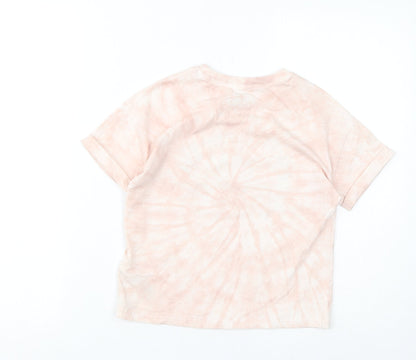 Marks and Spencer Girls Pink Geometric Cotton Top Pyjama Top Size 7-8 Years Pullover - Mystic Dreams, Tie Dye