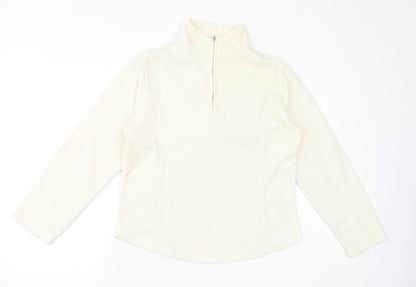 Additional front view of Active women’s ivory polyester pullover sweatshirt, size UK 10, pullover -, size UK 10-12