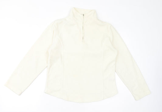 Additional front view of Active women’s ivory polyester pullover sweatshirt, size UK 10, pullover -, size UK 10-12
